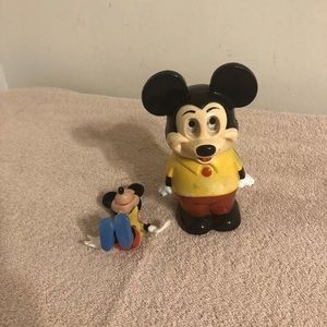 Vintage Illco Mickey Mouse Wind Up Walking Works Bonus Ornament